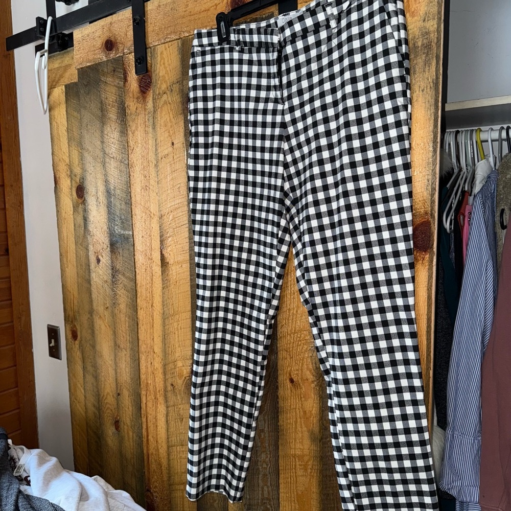 Dalia Black & White Gingham Straight Leg Pants